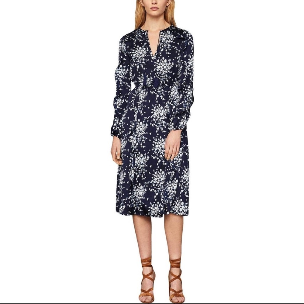 BCBGMAXAZRIA Women's Satin Floral Wrap Dress
